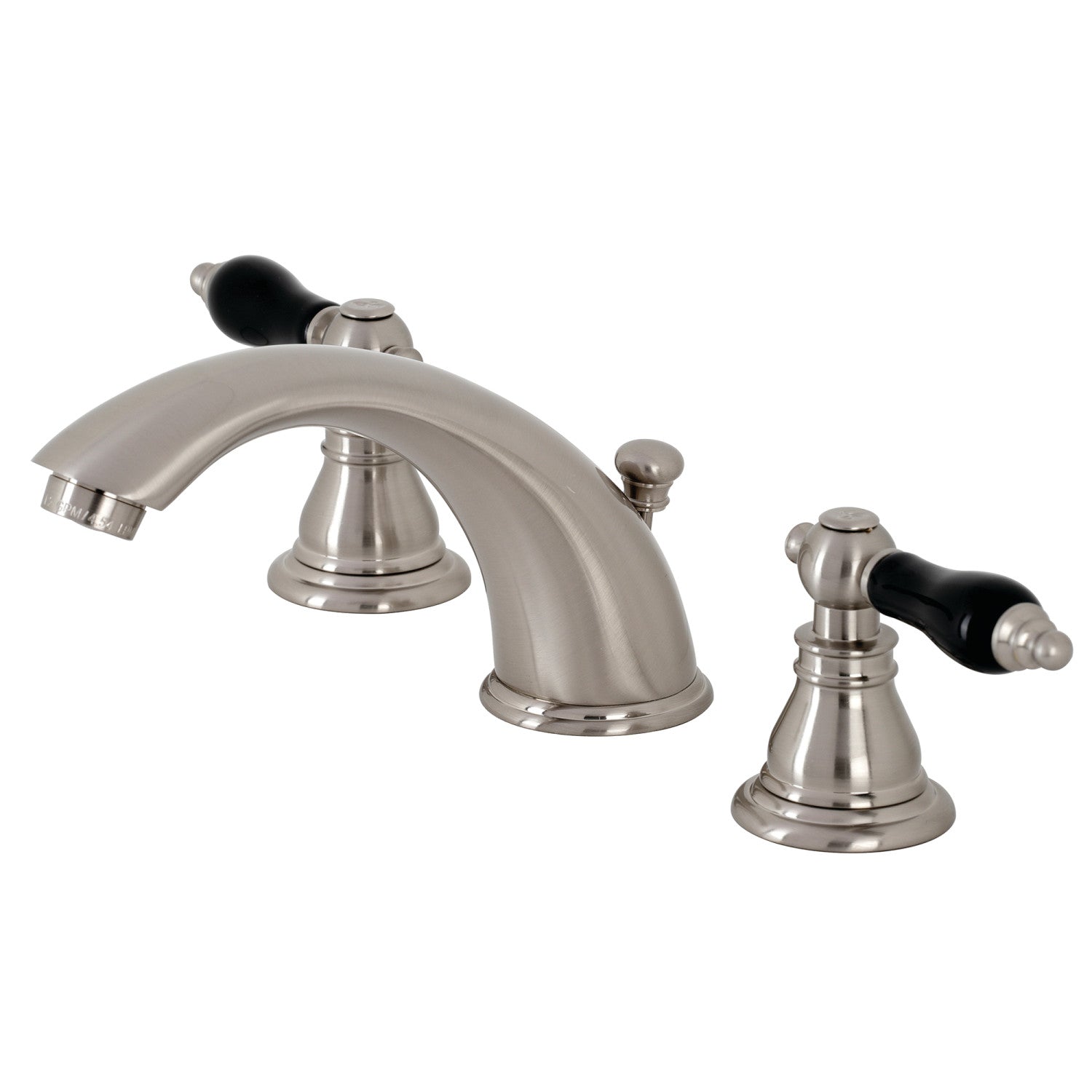 Kingston Heirloom KB968AKL - Duchess Two-Handle 3-Hole Deck Mount Widespread Bathroom Faucet with Pop-Up Drain, Brushed Nickel — image 1